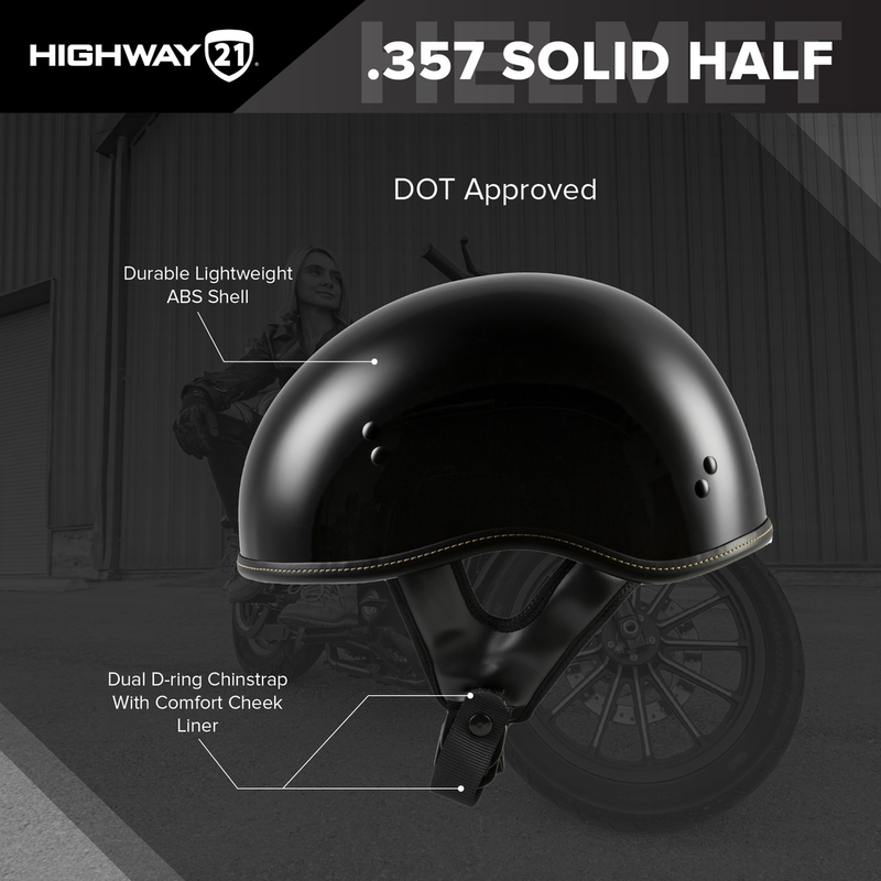 .357 Solid Half Helmet