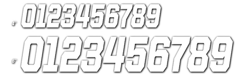 6" Race Number Stickers - White