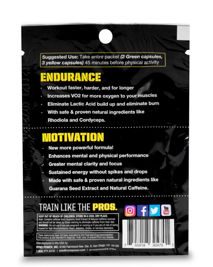 Pre-Race Motivation & Endurance Supplement Combo Pack
